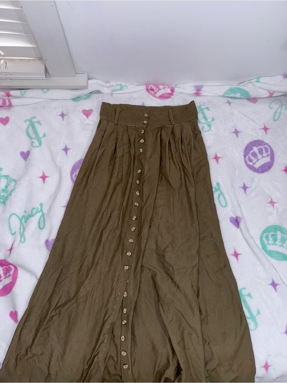 Vintage 1980s 1045 Park High-Waisted Button-Down Maxi Skirt